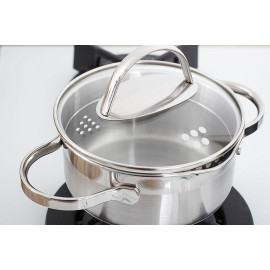 Garnek ze stali nierdzewnej z pokrywką SSW COMFORT 1,0L  śr. 14cm