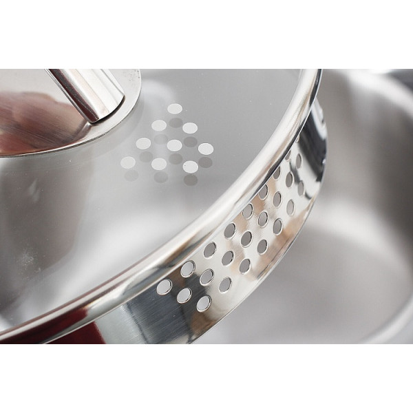 Garnek ze stali nierdzewnej z pokrywką SSW COMFORT 9,0L śr.28cm 