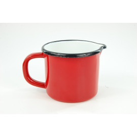Kubek rondel emaliowany z dzióbkiem, 12cm 1,2L - Elopol