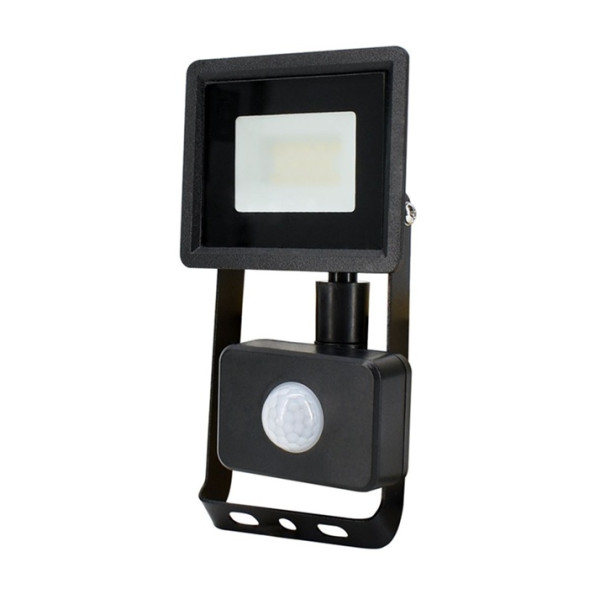 KASTEL2 naświetlacz LED   10W 6500K 820LM IP65 CZARNY CZ. PIR
