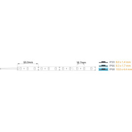 Taśma LED 12V 4.8W/m 60LED/m 120lm/W 3000K biała-ciepła , SCA-60-WW Fose