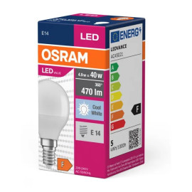 Żarówka LED E14 4,9W (zamiennik 40W) 470lm - kulka 230V 4000K (neutralna-biała) - LED VALUE CL P 40 OSRAM