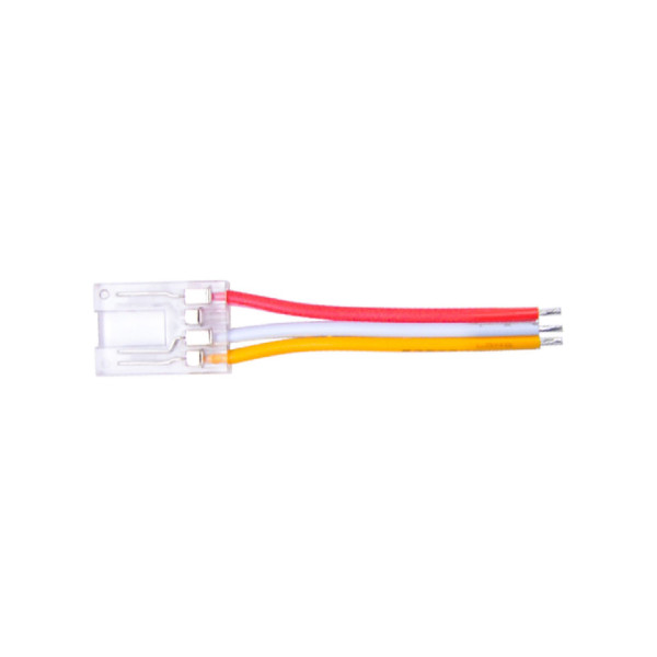 Złącze taśmy LED 10mm z przewodem transparentne 3pin 3.5A ZBCI-10XB-3