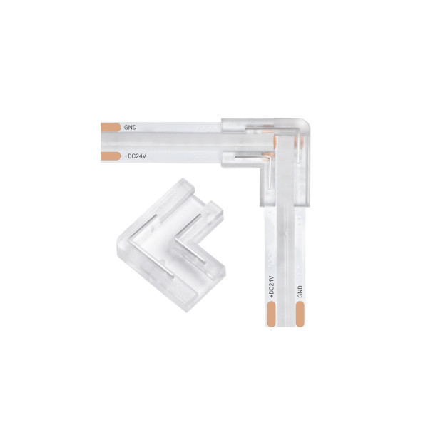 Złącze taśmy LED 8mm narożne transparentne 5.5A ZBCI-8L2