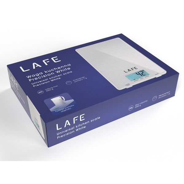 Waga kuchenna 5kg / 1g, LCD - Lafe Precision White