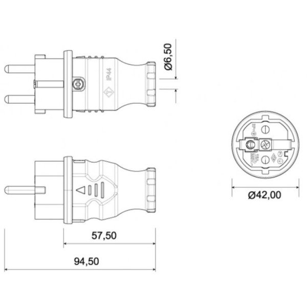 Wtyczka gumowa NOVA czarna F6.0354