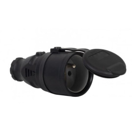 Gniazdo gumowe NOVA 230V 16A IP44 czarne F6.0368