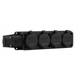 Listwa gumowa 4x230V 16A IP54 czarna F6.0373