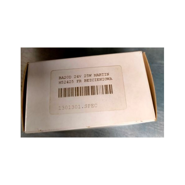 ŻARÓWKA BEZCIENIOWA BA20D 24V 25W MARTIN H52425 FR 