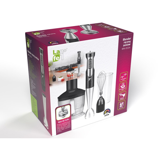 Blender ręczny 800W zestaw z kubkiem 0,6L - LAFE BRK-003A