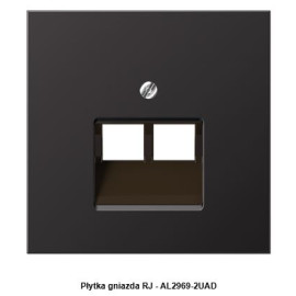 Płytka 2-krotnego gniazda sieciowego RJ Ciemne aluminium AL2969-2UAD Jung