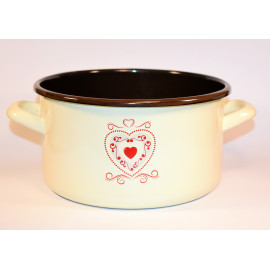 elopol garnek emal sredni kremowy serce 20cm , 3,60L , 17 20/30+1964 [893743]
