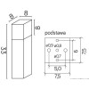 Cube słupek ogrodowy ciemny popiel 33 cm CB-330 DG