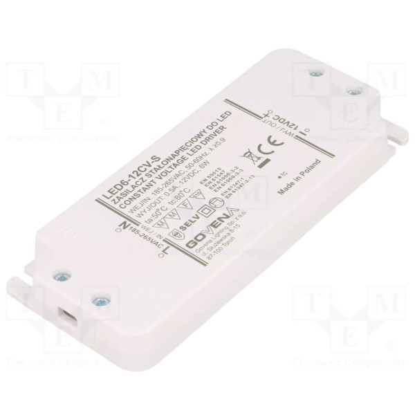 Zasilacz stałonapięciowy LED Z-LED-6W-12CV-SLIM 