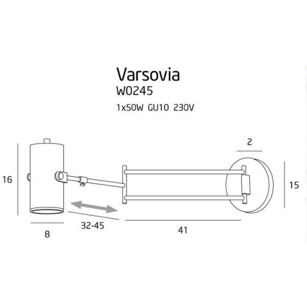 Kinkiet Varsovia długi W0245