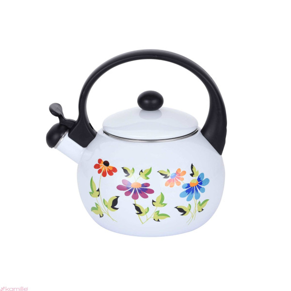 Czajnik emaliowany 2,2L gwizdek, indukcja, gaz - kwiaty 1030 Kamille  