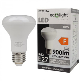 Żarówka LED E27 R63 - 10W 900lm - 230V 4000K (neutralna-biała) - EC79116 Eco Light