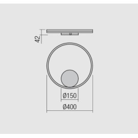 Kinkiet ring / pierścień REDO ORBIT mosiądz LED 28W 3000K średnica 400mm
