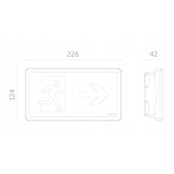 EXIT S IP65 ECO oprawa  LED 1W 1h jednozadaniowa biała ETS/1W/E/1/SE/PT/WH