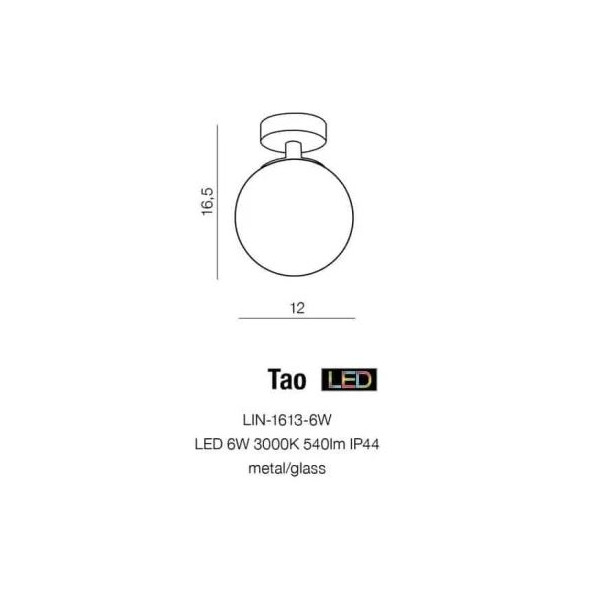 Plafon sufitowy TAO LIN-1613-6W, AZ2069 Azzardo