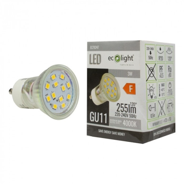 Żarówka LED GU11 3W 270lm 4000K EC79247