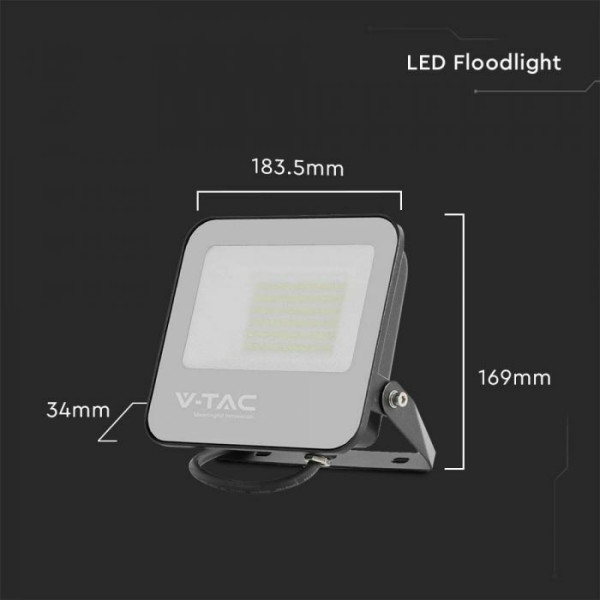 Naświetlacz LED 50W 8000lm (skuteczność 160lm/W), 4000K, 5 lat gwarancji 23694 [225855]