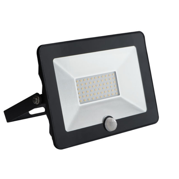 Naświetlacz LED 50W, 3500lm, z czujnikiem ruchu, 4000K, IP44, czarny - GRUN 30327 Miledo
