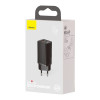 Ładowarka sieciowa 65W GaN2 1xUSB-C + 1xUSB czarna - Lite PD Baseus