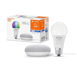 SMART+ BT zestaw GŁOŚNIK GOOGLE HOME MINI + CLASSIC A60 RGBW E27 FR [487444]
