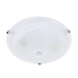 Plafon 2xE27, czujnik ruchu, 30cm, szkło/metal - TAZAN C38-ST78 Bemko