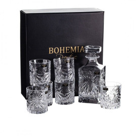 Zestaw do whisky: karafka 850ml + 6 szklanek 320ml - Fiore Bohemia Prestige 802411