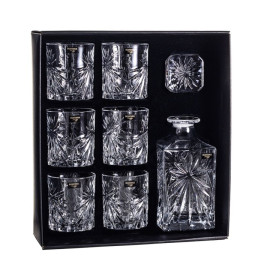 Zestaw do whisky: karafka 850ml + 6 szklanek 320ml - Fiore Bohemia Prestige 802411