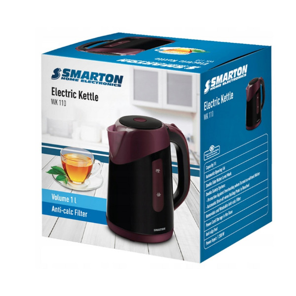 Czajnik elektryczny 1,0L, 1200W bordo - WK 110 Smarton