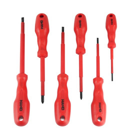 Zestaw wkrętaków izolowanych VDE 1000V 6 szt., NR-1/W-Z6/VDE/3-6,5 CZERWONE