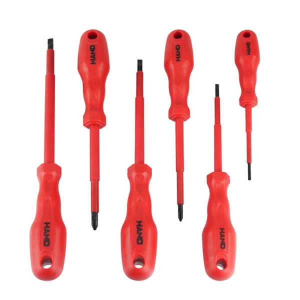 Zestaw wkrętaków izolowanych VDE 1000V 6 szt., NR-1/W-Z6/VDE/3-6,5 CZERWONE
