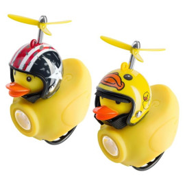 Światło rowerowe + dzwonek, kaczka w kasku, 130lm, 800mAh, 2 wzory - LT-21 