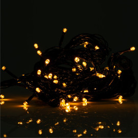 XMAS100-WHITE  Lampki choinkowe LED 100 białe-ciepłe, IP20, 4W, 8 programów, przewód 10m  