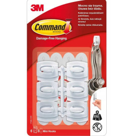 Przezroczyste małe haczyki Command™ 225g 17006CLR (6 szt.+8 pasków)