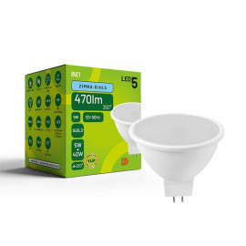 Żarówka LED MR16 5W (zamiennik 40W) 470lm 12V 6000K (dzienna-biała) 120ST GU5,3 - ELR130CW