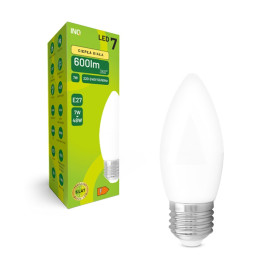 Żarówka LED świeca E27 7W ( 48W) ciepła 3000K - INQ ELB074WW