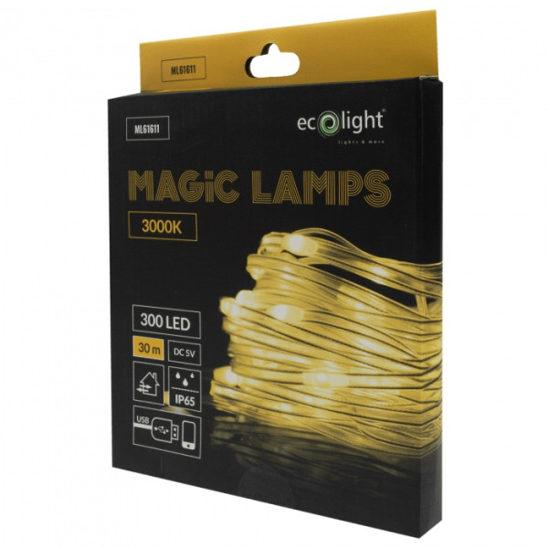 ML61611 Magiczne lampki 300x LED 3000K 30m DC5V + aplikacja