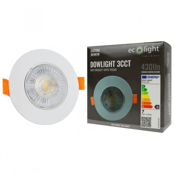 EC61251 Downlight LED 3W/5W/7W CCT biały, okrągły