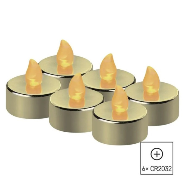 Świeczki tealight złote vintage, 6x CR2032, kpl. 6 - DCCV13 Emos