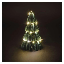 DCAW22 Dekoracje - choinka papierowa 35 LED, 30 cm, ciepła biel, 3× AA, IP20, timer, 2xAA