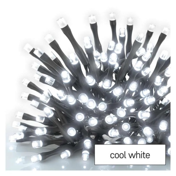 D4FC02 Lampki choinkowe LED Cluster, 80 LED 5,6 m, 3x AA, zimna biel, IP44, timer, 3xAA