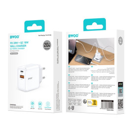Ładowarka sieciowa 20W 1x USB-C + 1x USB, biała - Forever PD QC C-01-20AC