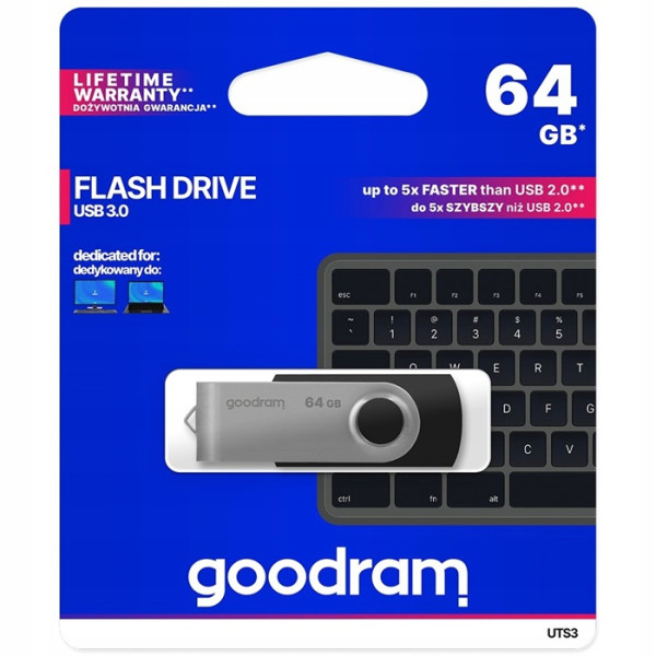 Pendrive 64GB USB 3.0 - Goodram Twister czarny