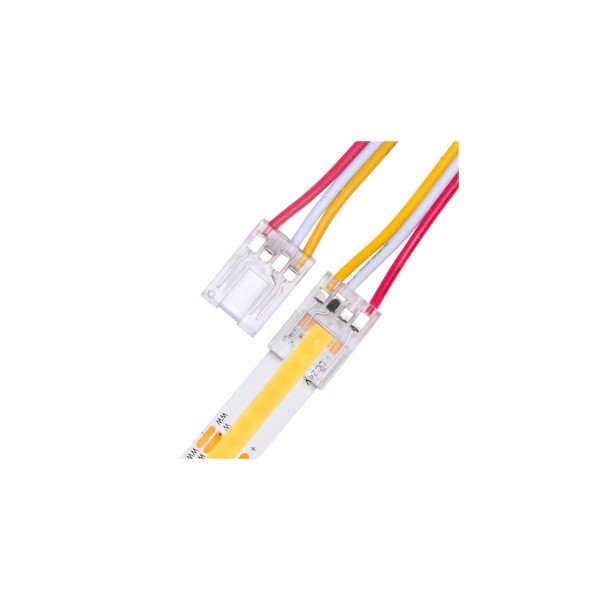 Szybkozłączka do taśm LED 3pin-przewód-3pin 10mm TRANSPARENTNA IP20  ZBCI-10BXB-3
