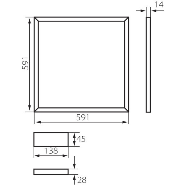 AVAR 6060 32W-CCT RAMKA OŚW. LED (PANEL LED) 32W 3000/4000/6500K 3800/3900/3800lm BIAŁY