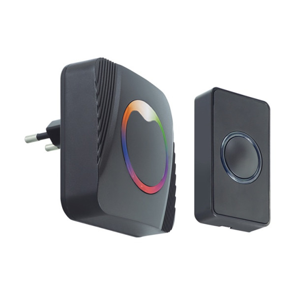 ELIZA 230V BLACK  Dzwonek bezprzewodowy -  dzwonek-230V / przycisk-bateria